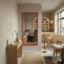 Зеркало в красной раме из влагостойкого МДФ М021 в интернет-магазине «Зеркала с подсветкой» фото