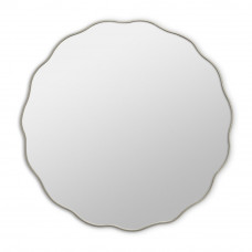 Круглое зеркало в стиле модерн в серебряной волнистой раме Fancy S Silver (Фэнси) Smal Ø60 см 